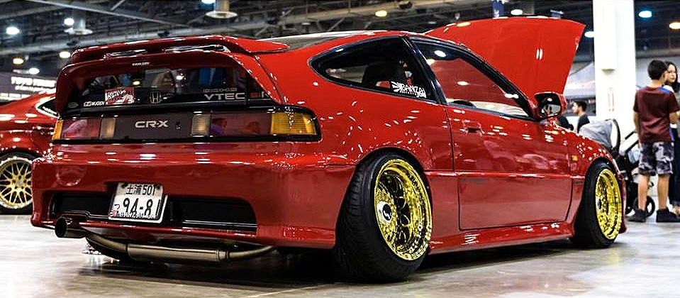 Stanceconcept Rising Sun All Gold/Honda CRX at Stance Nation